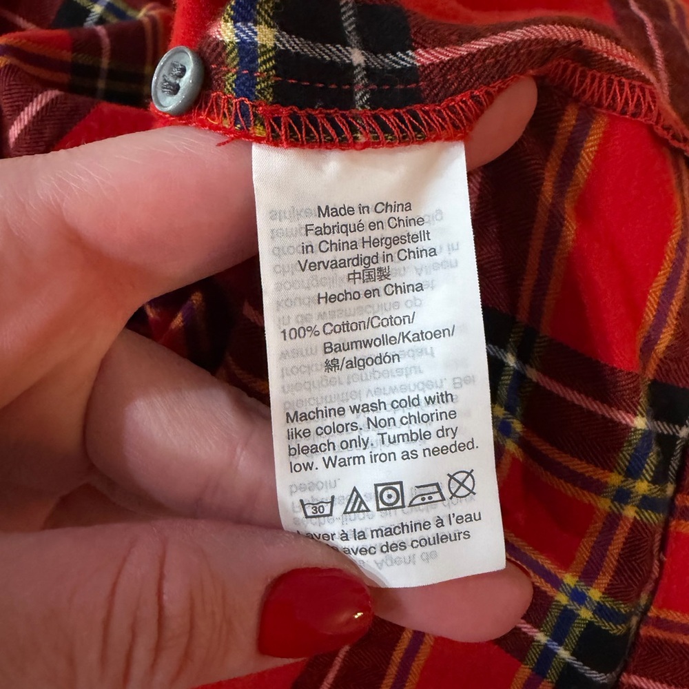 J. Crew Flannel Red Plaid Ruffle Top - Picture 4 of 5